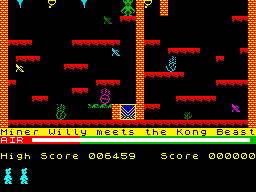 Manic Miner (ZX Spectrum) screenshot: Miner Willy meets the Kong Beast