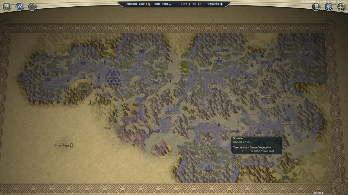 Age of Wonders III (Windows) screenshot: Conquered map.