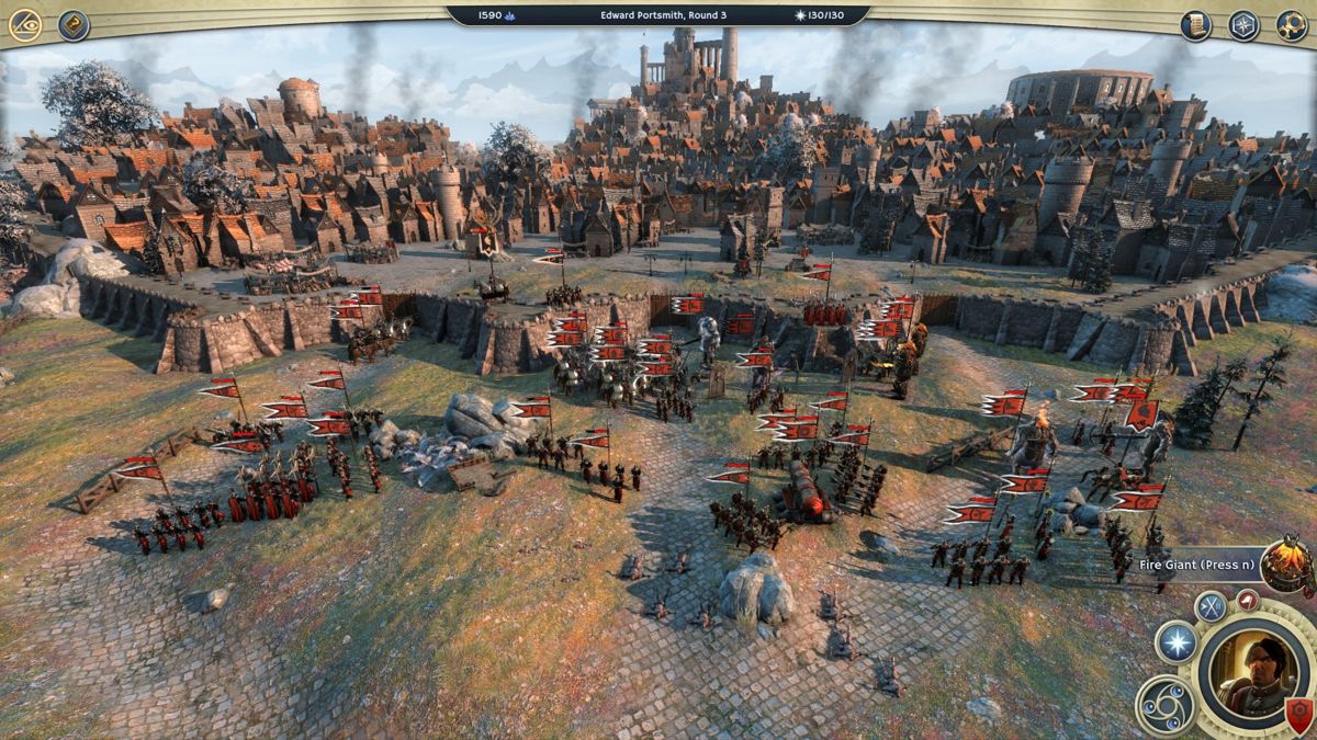 Age of Wonders III (Windows) screenshot: Siege battle.