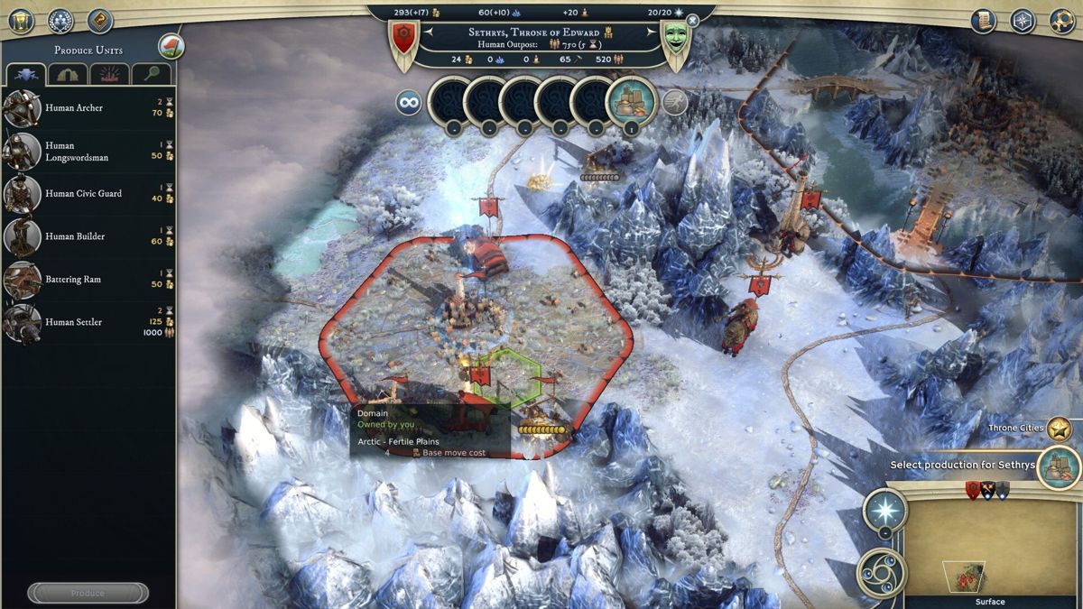 Age of Wonders III (Windows) screenshot: Early settlement.