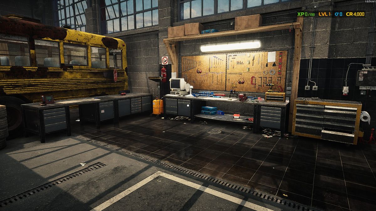 Car Mechanic Simulator 2021 (Windows) screenshot: First usable garage space.