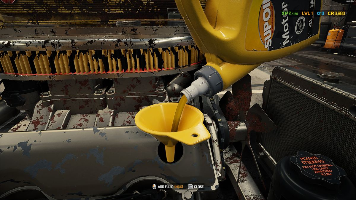 Car Mechanic Simulator 2021 (Windows) screenshot: Oil top-off.