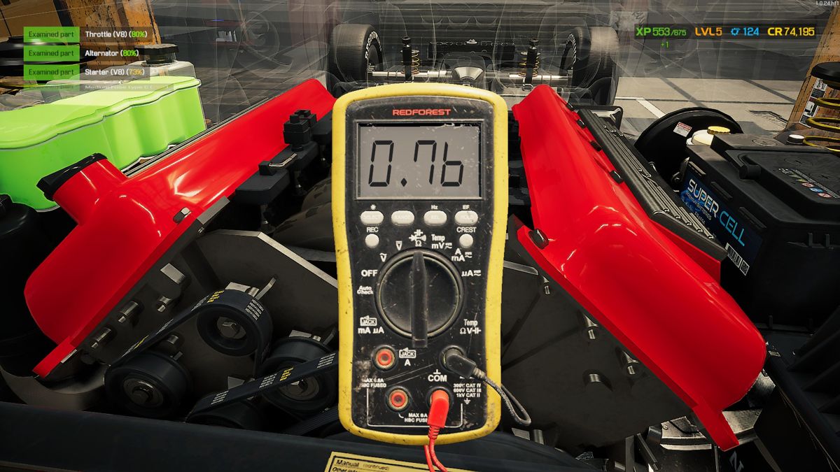 Car Mechanic Simulator 2021 (Windows) screenshot: Electronics test.