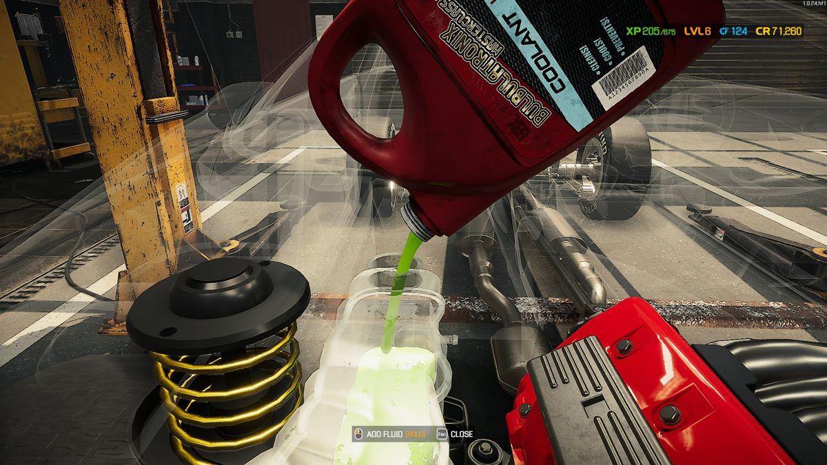 Car Mechanic Simulator 2021 (Windows) screenshot: Add some other fluids.