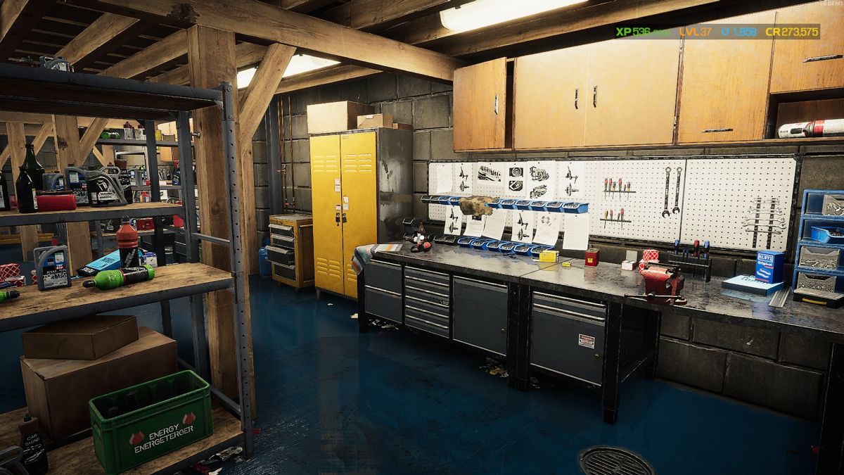 Car Mechanic Simulator 2021 (Windows) screenshot: The garage and shop has been expanded.