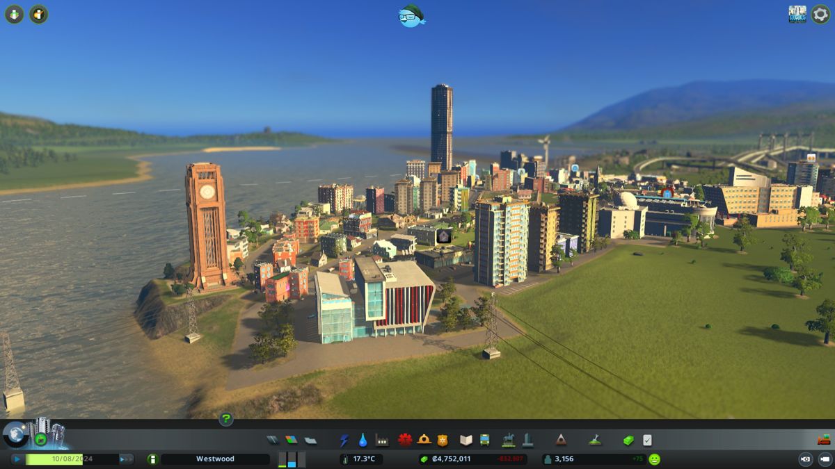 Cities: Skylines (Windows) screenshot: A modest downtown center.