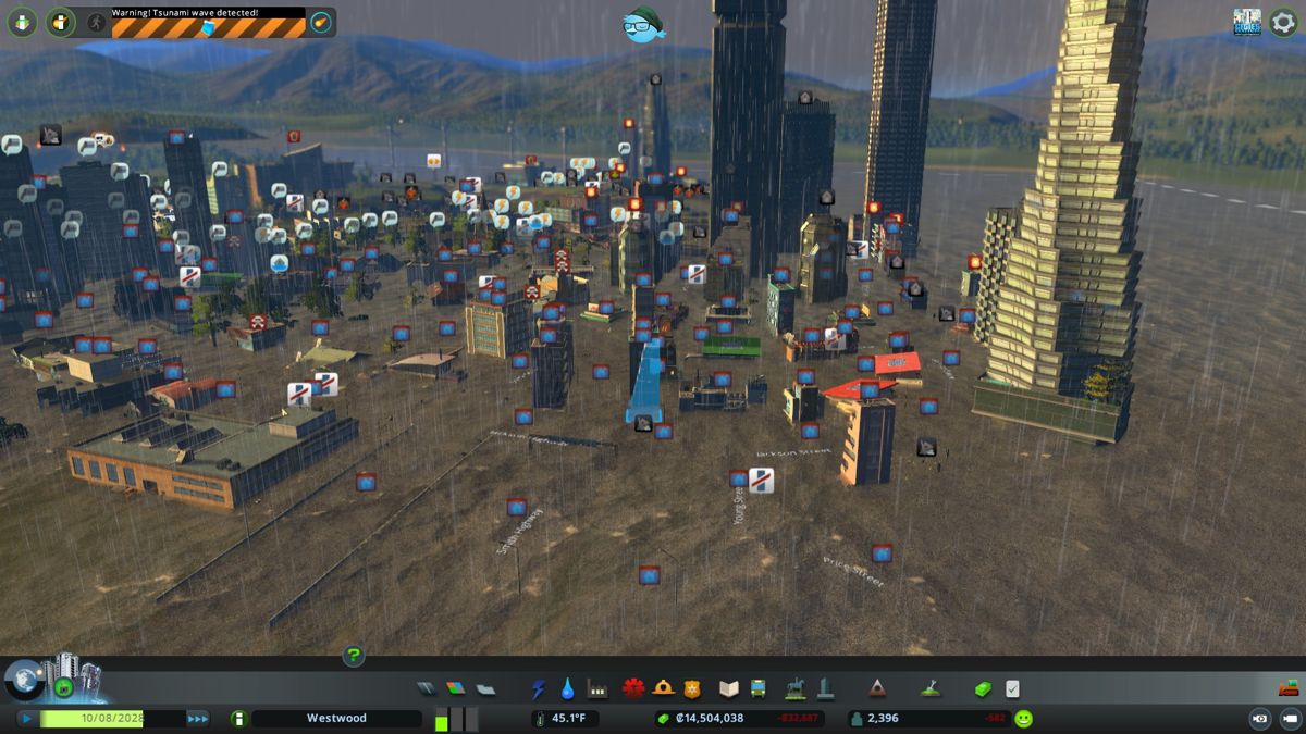 Cities: Skylines (Windows) screenshot: Flooding might be the biggest hazard you might face.