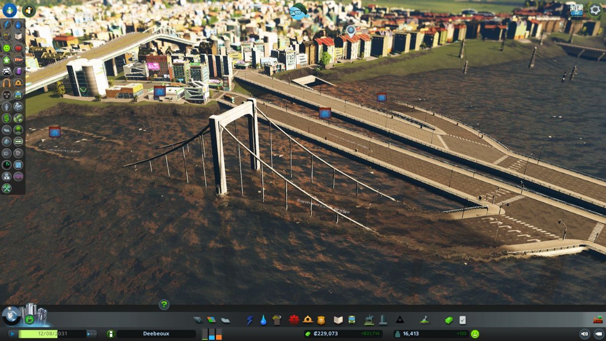 Cities: Skylines (Windows) screenshot: All this water was coming in quite quickly. Little did they know...