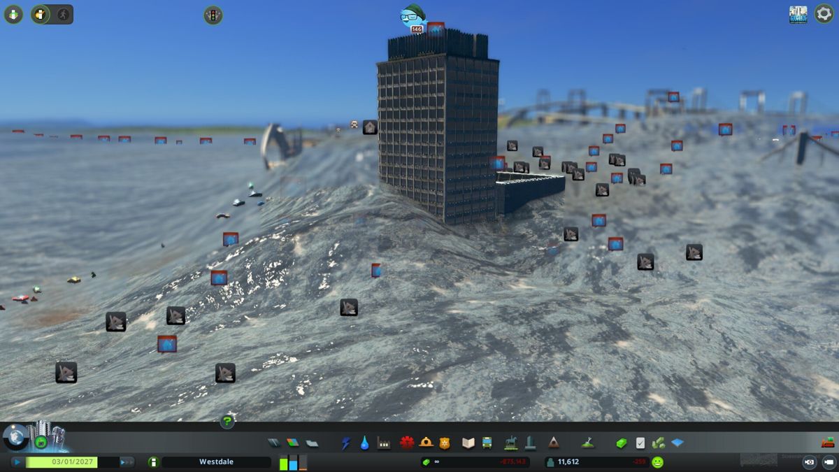 Cities: Skylines (Windows) screenshot: For no water is enough...