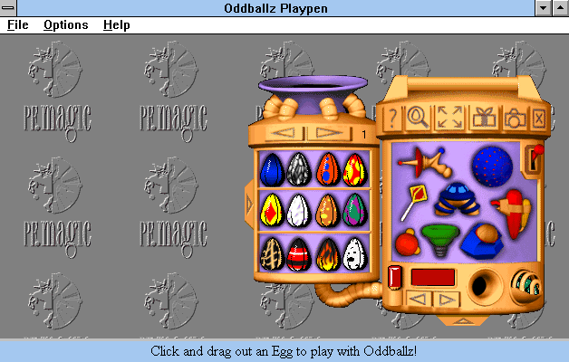 Oddballz: Your Wacky Computer Petz (Windows 3.x) screenshot: Starting a new game