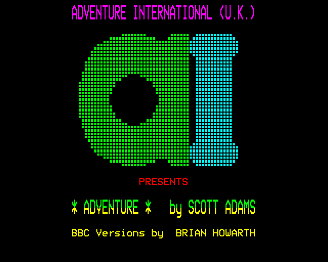 Adventureland (BBC Micro) screenshot: Title Screen