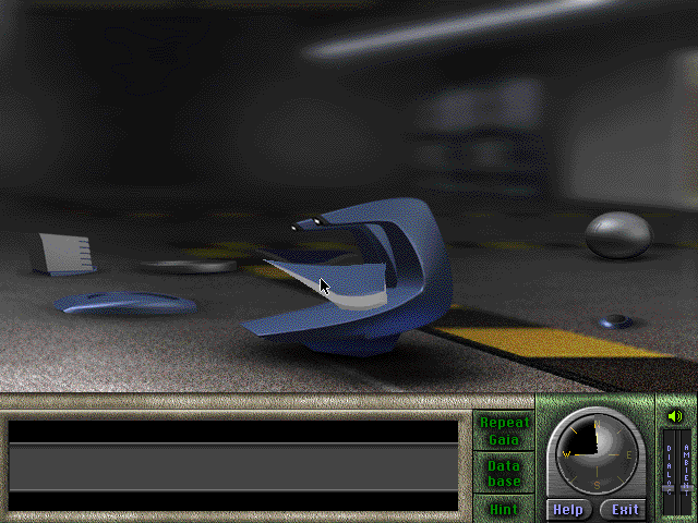 Operation: Eco-Nightmare (Windows 3.x) screenshot: In this puzzle, we have to recreate a broken robot
