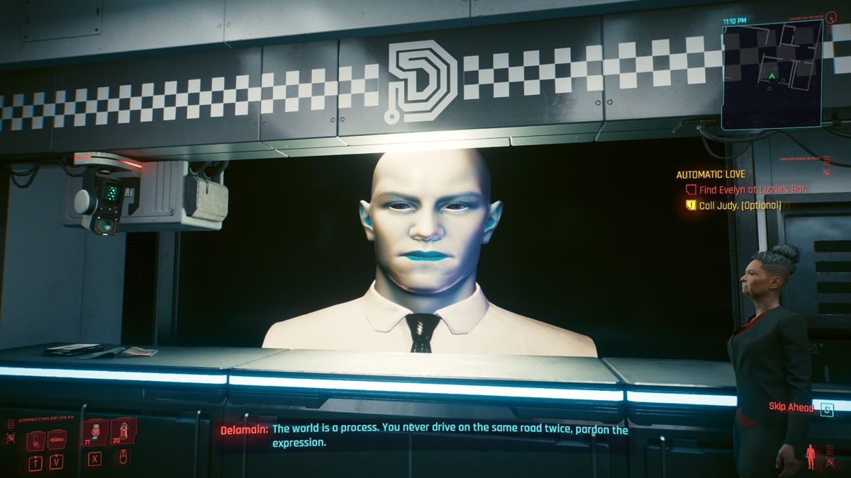Cyberpunk 2077 (Windows) screenshot: Delamain serves all. With money.