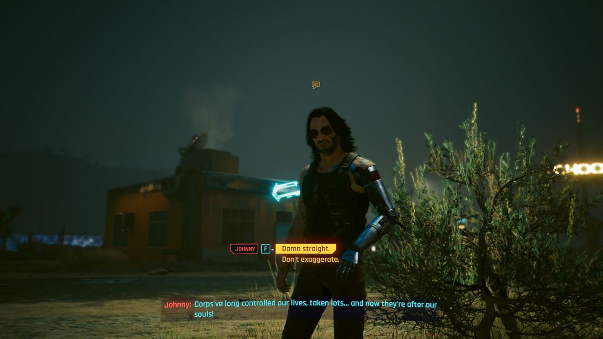 Cyberpunk 2077 (Windows) screenshot: A dude known as Johnny.