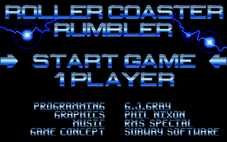 Roller Coaster Rumbler (Amiga) screenshot: Main menu