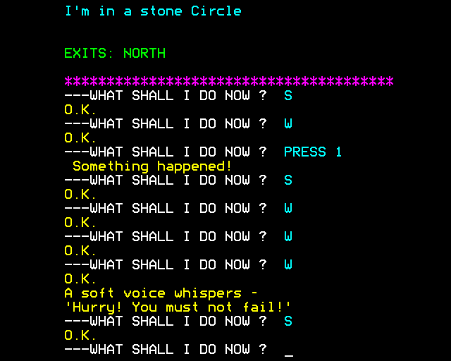 Feasibility Experiment (BBC Micro) screenshot: A Strange Stone Circle