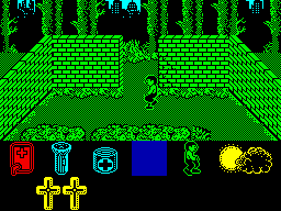 Werewolves of London (ZX Spectrum) screenshot: Entrance to a fairly large park