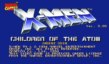 X-Men: Children of the Atom (Arcade) screenshot: Title Screen
