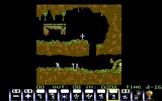 Lemmings (Commodore 64) screenshot: The first level
