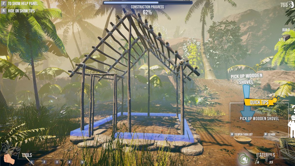 House Builder (Windows) screenshot: Yes, a jungle hut.