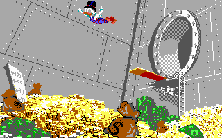 Disney's Duck Tales: The Quest for Gold (DOS) screenshot: Take a dive into your money pit