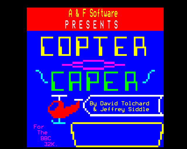 Copter Capers (BBC Micro) screenshot: Title Screen