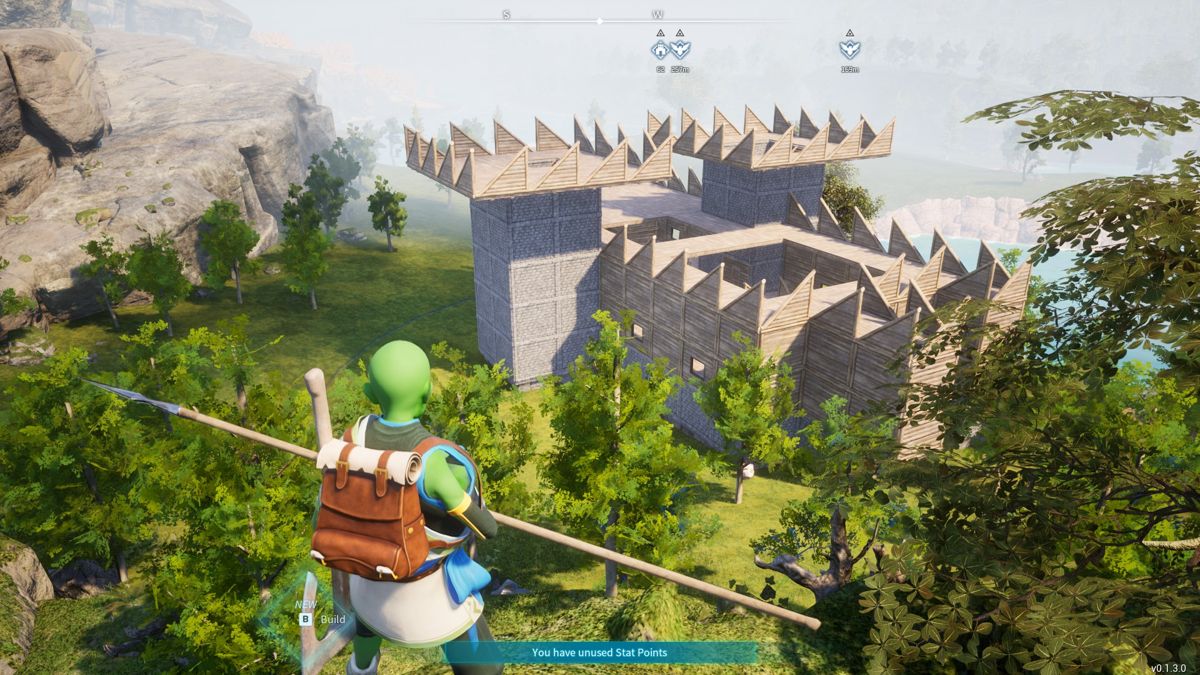 Palworld (Windows) screenshot: My first base. Finally got some towers.