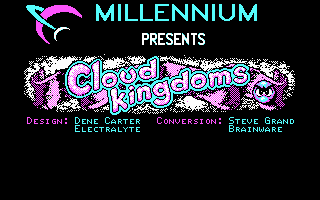 Cloud Kingdoms (DOS) screenshot: Title screen (CGA)