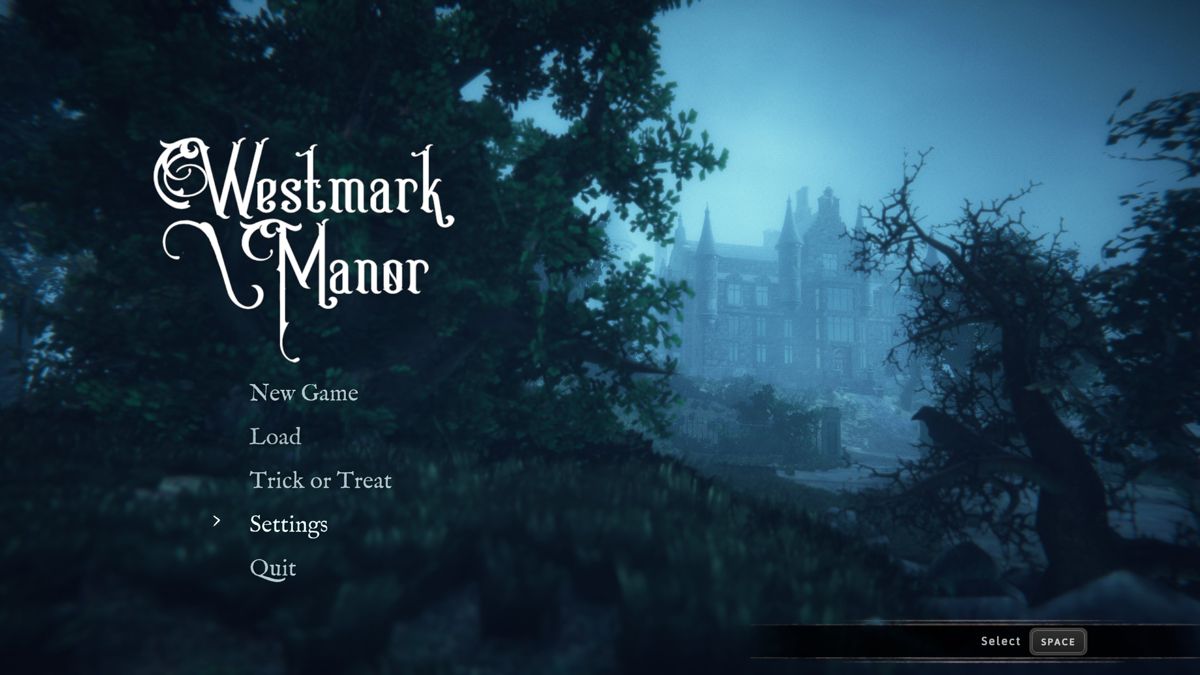 Westmark Manor (Windows) screenshot: Main menu
