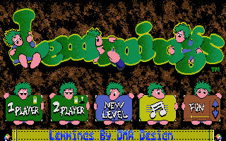 Lemmings (Atari ST) screenshot: The main menu