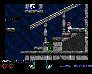 Dojo Dan (Amiga) screenshot: Castle tower level