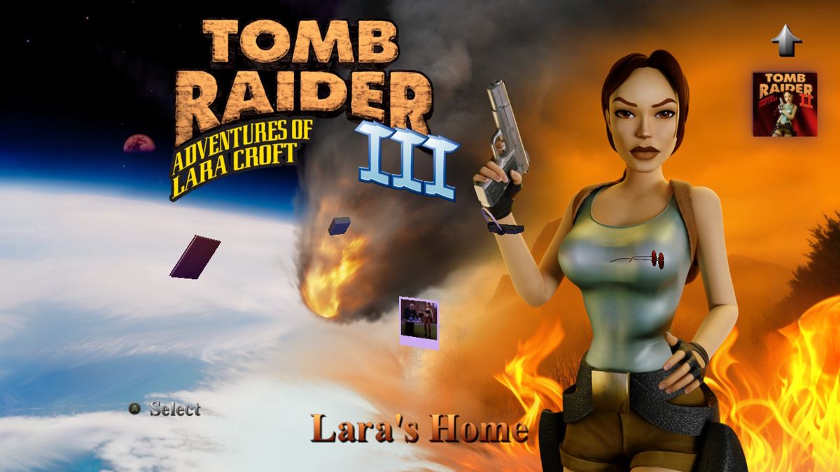 Tomb Raider I•II•III: Remastered (Nintendo Switch) screenshot: 'Tomb Raider III: Adventures of Lara Croft' title screen (remastered)