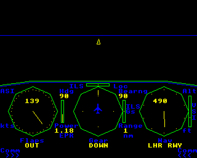 747 (BBC Micro) screenshot: Starting Descent