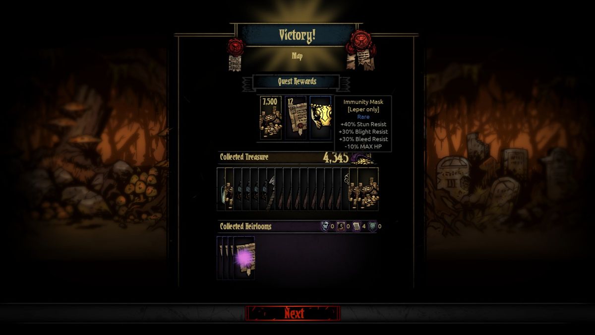 Darkest Dungeon (Windows) screenshot: Too bad I don't use Lepers much. Can sell it for a nice amount of cash, though.