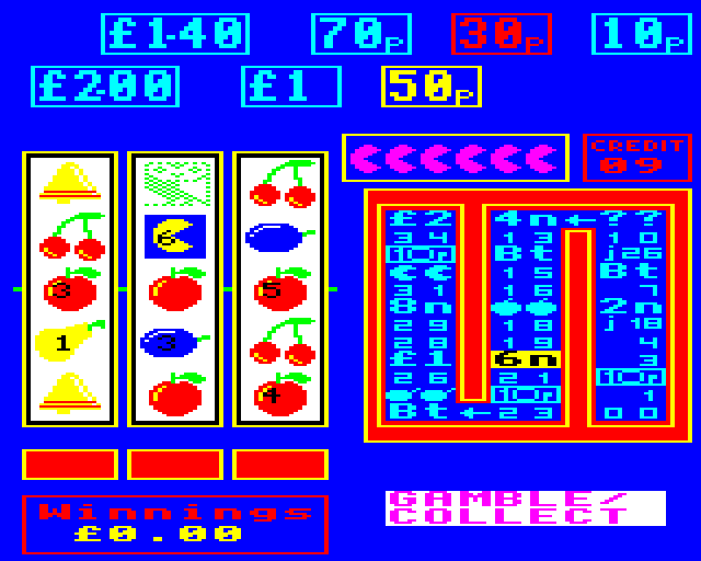 Fruit Machine (Electron) screenshot: Collect 30p