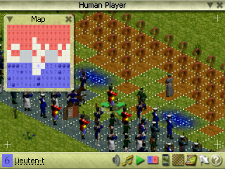 Napoleonix (Symbian) screenshot: Landscape mode (with a map)