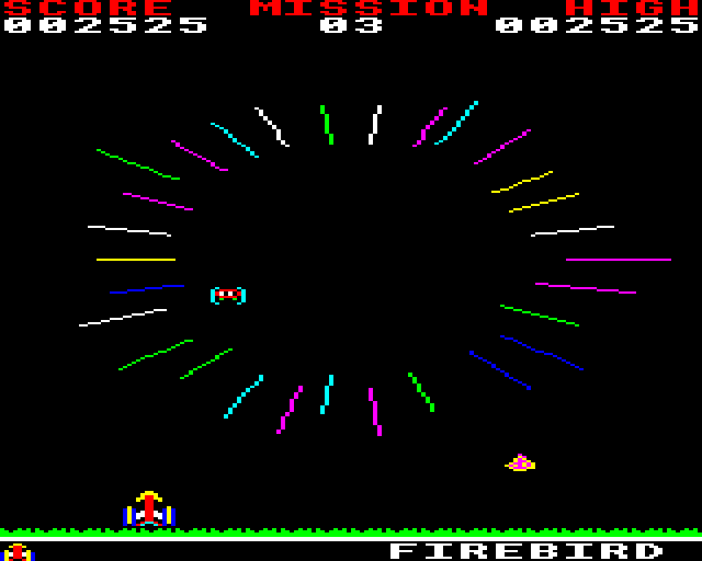 Gorf (BBC Micro) screenshot: Firebird
