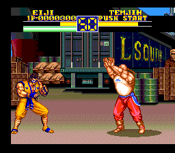 Art of Fighting 2 (SNES) screenshot: Tenjin is about to cast a spell