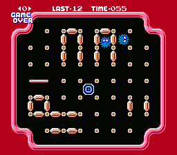 Clu Clu Land (NES) screenshot: Getting closer to completing level