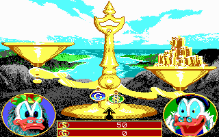 Disney's Duck Tales: The Quest for Gold (DOS) screenshot: Scrooge in the lead
