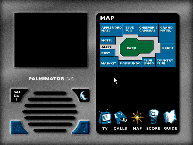 Paparazzi!: Tales of Tinseltown (Windows 3.x) screenshot: We choose our destination on the map