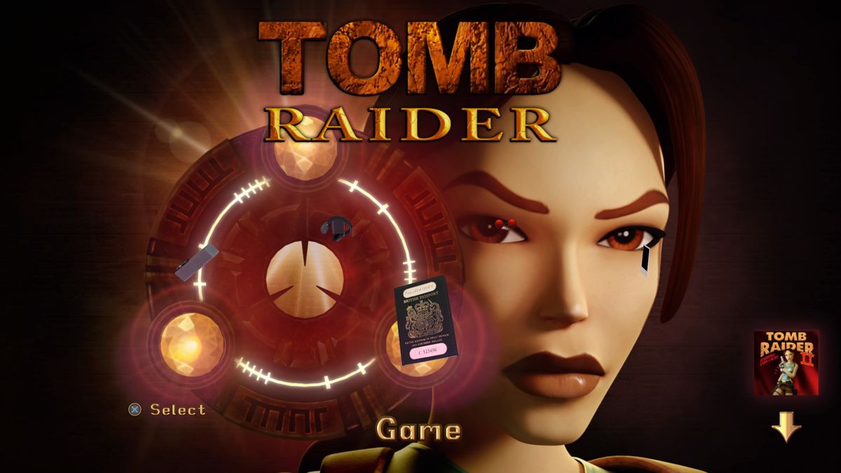 Tomb Raider I•II•III: Remastered (PlayStation 5) screenshot: 'Tomb Raider' title screen (remastered)