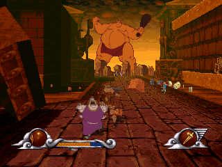 Disney's Hercules (Windows) screenshot: running toward the cyclops