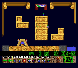 Lemmings (Genesis) screenshot: "Egyptian" level
