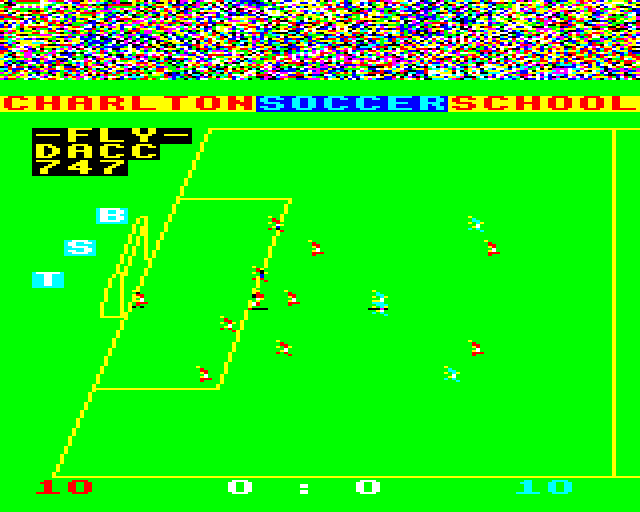 Bobby Charlton Soccer (BBC Micro) screenshot: In My End