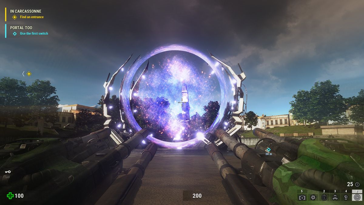 Serious Sam 4 (Windows) screenshot: Anything coming through this portal is going to get blasted. Wait. Is that a portal??