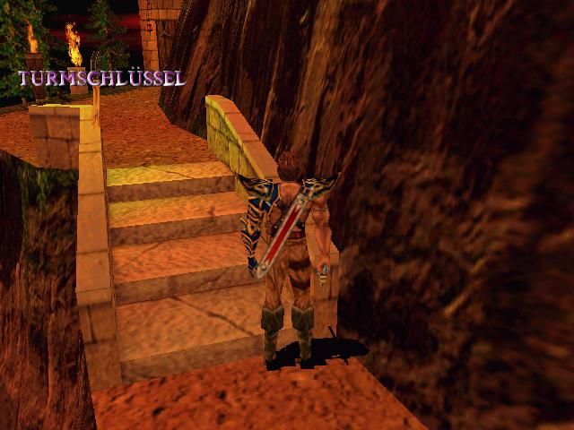 Asghan: The Dragon Slayer (Windows) screenshot: Picking up the tower key