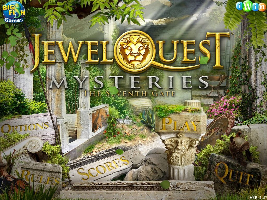 Jewel Quest Mysteries: The Seventh Gate (Windows) screenshot: The main menu