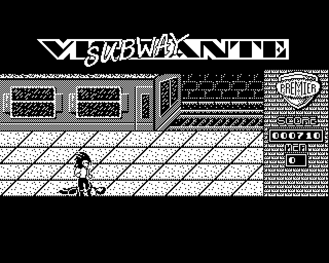 Subway Vigilante (BBC Micro) screenshot: Nice Hair!