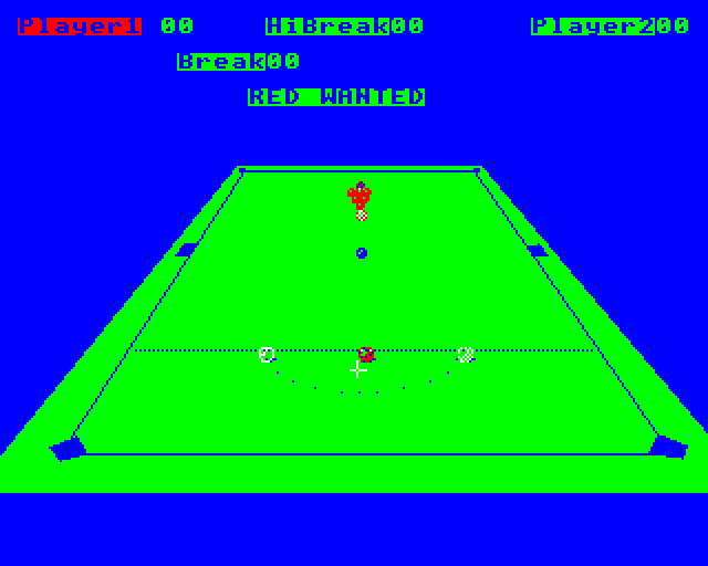 3D Snooker (BBC Micro) screenshot: Positioning the White Ball